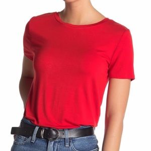 ELODIE Short Sleeve Bodysuit Hot Red Size Small